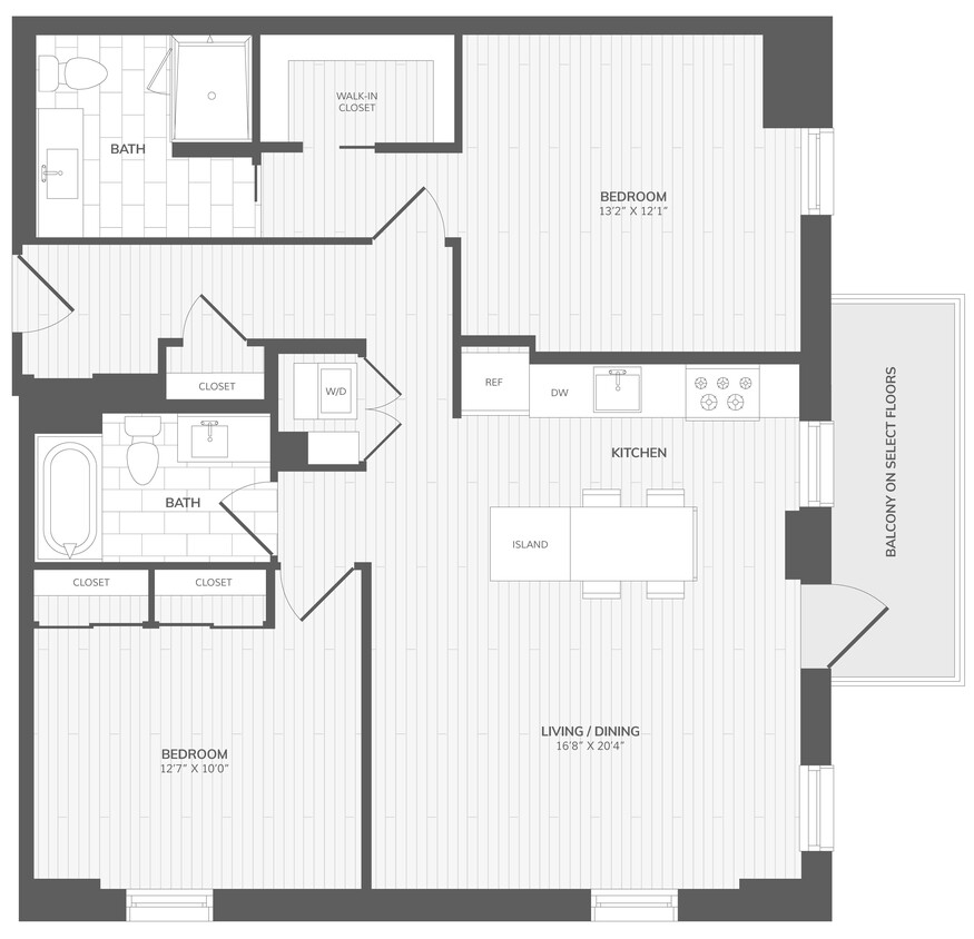 Floor Plan - 2 Bed/2 Bath-B5_Intersect at O