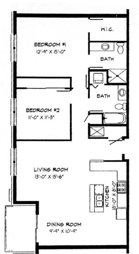 2 Bed / 2 Bath - 1,167 SF - 2 Bed / 2 Bath - 1,167 SF