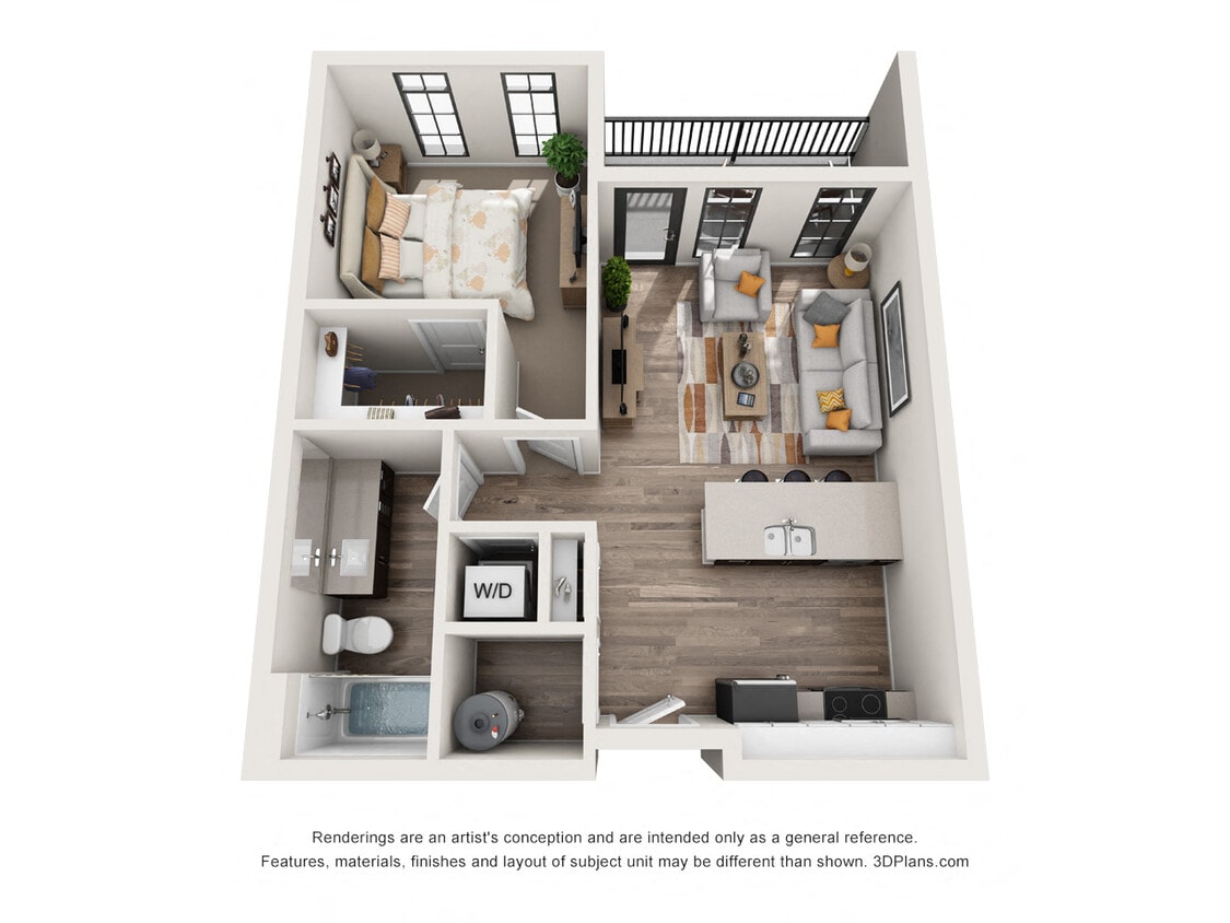 Floor Plan - 1 Bedroom 1A - 5