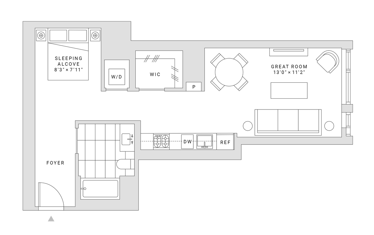 Floor Plan - Studio / 1 Bathroom