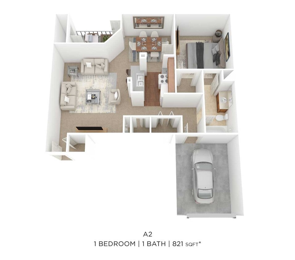 Floor Plan - One Bedroom-821 sqft