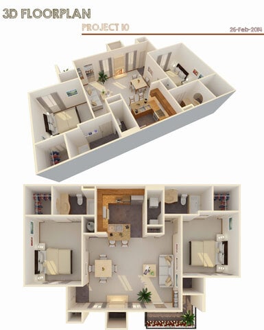 Floor Plan - 2 Bedroom 2 Bath