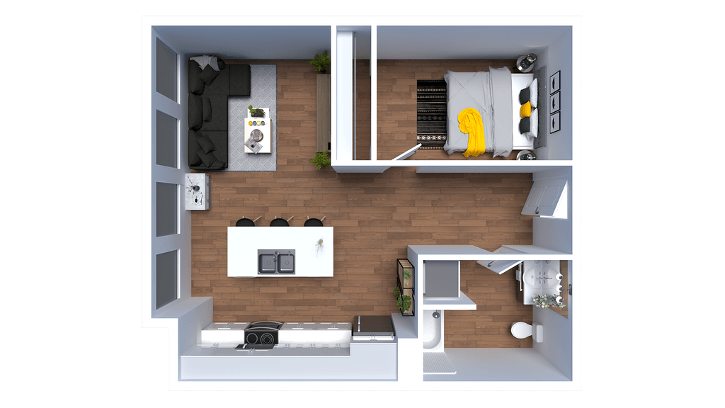Floor Plan - C - 1 Bed 1 Bath