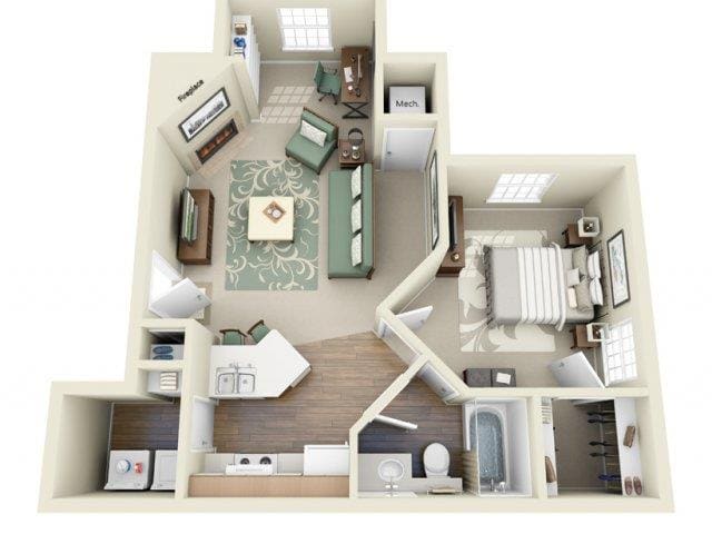 Mimosa - 3D Floorplan - Mimosa