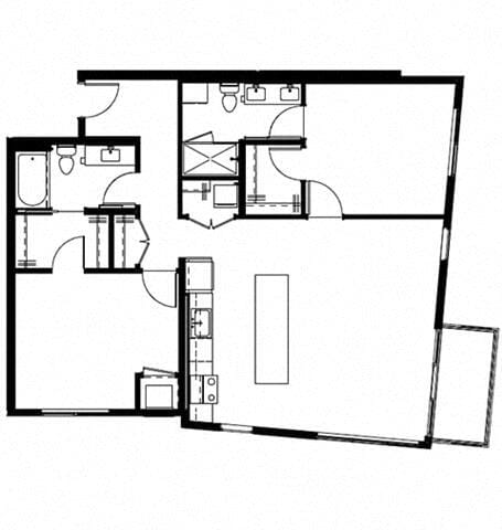 Floor Plan - Two Bedroom 2-E