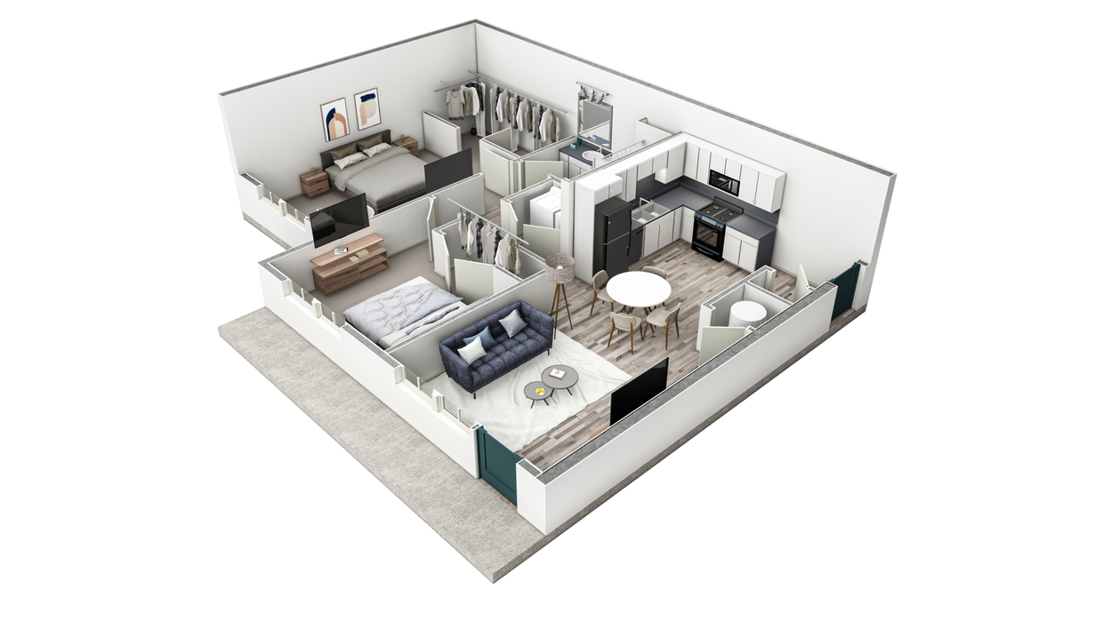 Floor Plan - 2-1 BR Premier Horizon Courtyard