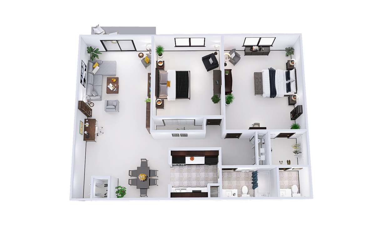 Floor Plan - 2 Bed, 1.5 Bath