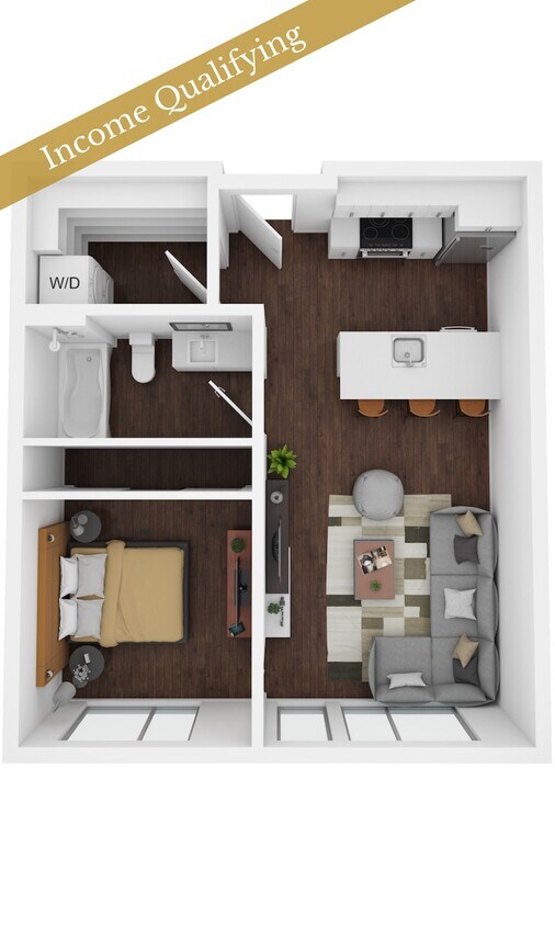 Floor Plan - 1 Bed/1 Bath MFTE-C5