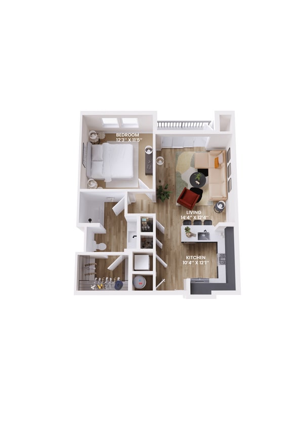 Floor Plan - A1 One Bedroom 