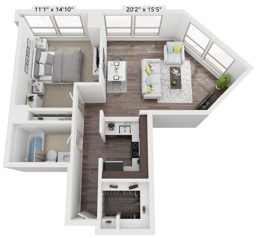 Floor Plan - ONE BEDROOM TWELVE