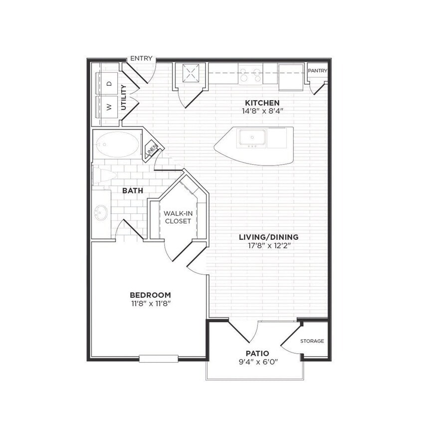 Floor Plan - A3A - One Bedroom