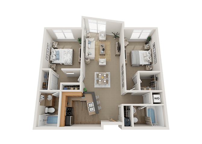 Floor Plan - 2 Bed 2 Bath