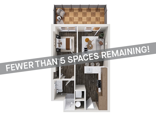 1x1 Balcony A - 1x1 Balcony