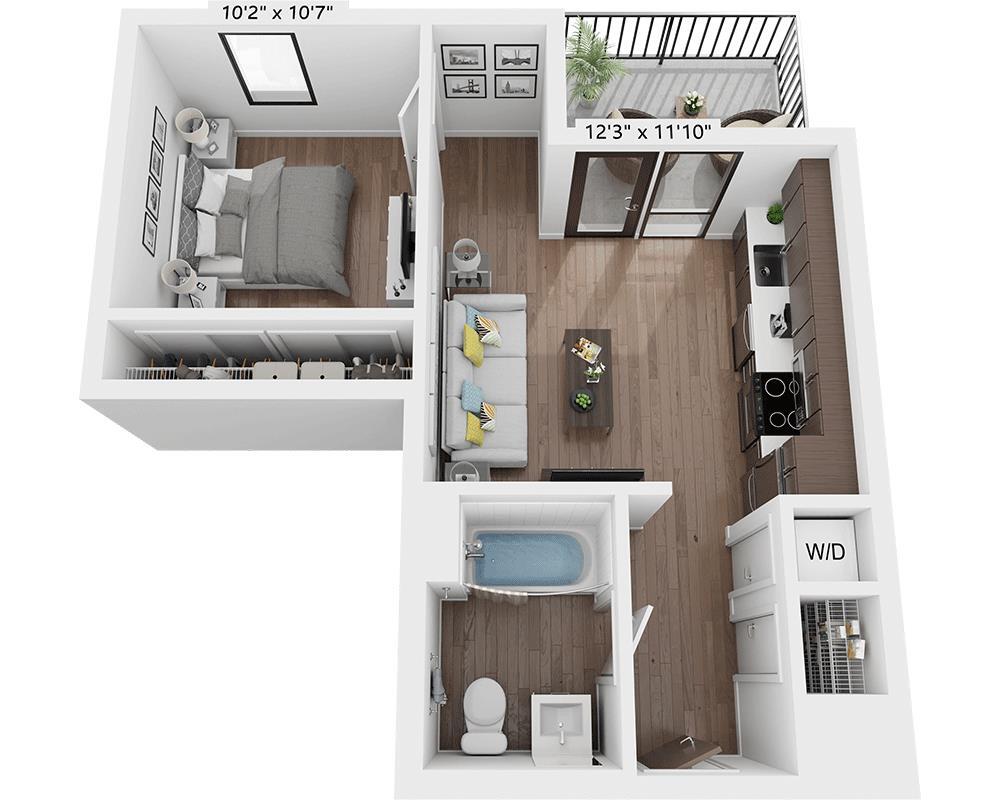 Floor Plan - One Bedroom A1A