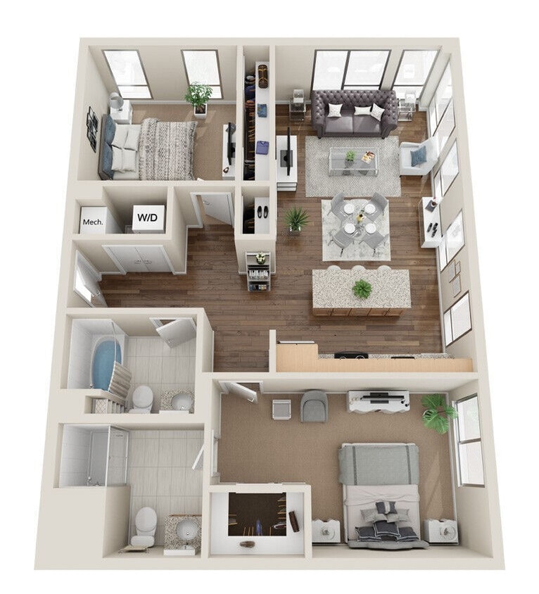 BC1 floor plan Flats on D - BC1