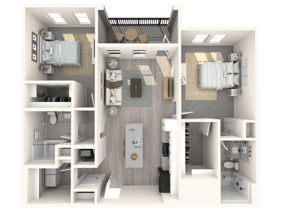 Floor Plan - 2 Bed/2 Bath-B2