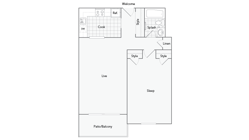 Ashworth 1-Bedroom Floorplan - Ashworth