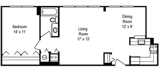 1P - 1 Bedroom - 1P