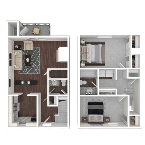 2x1.5 Townhome 1,150sqft - 2X1.5 TH