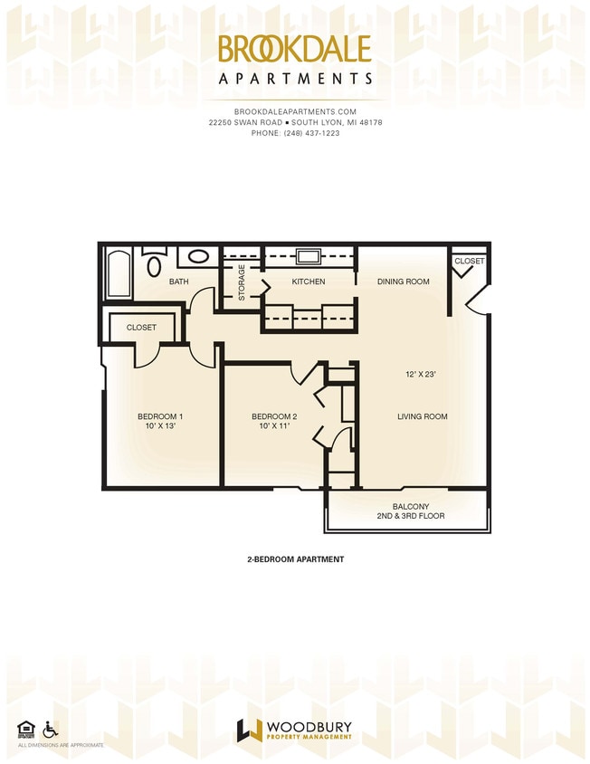 Floor Plan - 2 Bed / 1 Bath