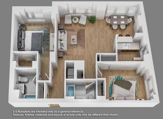 Floor Plan - 2 Bedroom 2 Bath- B08