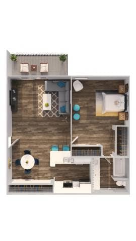 Floor Plan - 1 Bedroom - 80% AMI