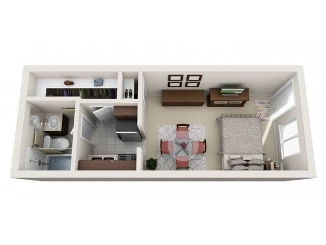 Floor Plan - STUDIO ONE BATH