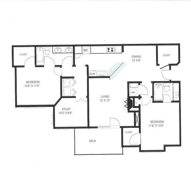 E - Two Bedroom + Den