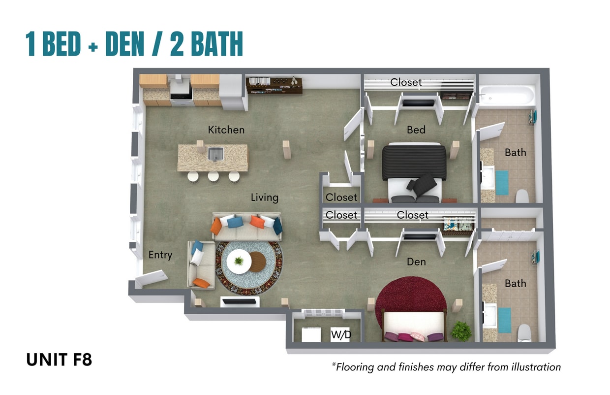 Floor Plan - 2 Bedroom / 2 Bath 