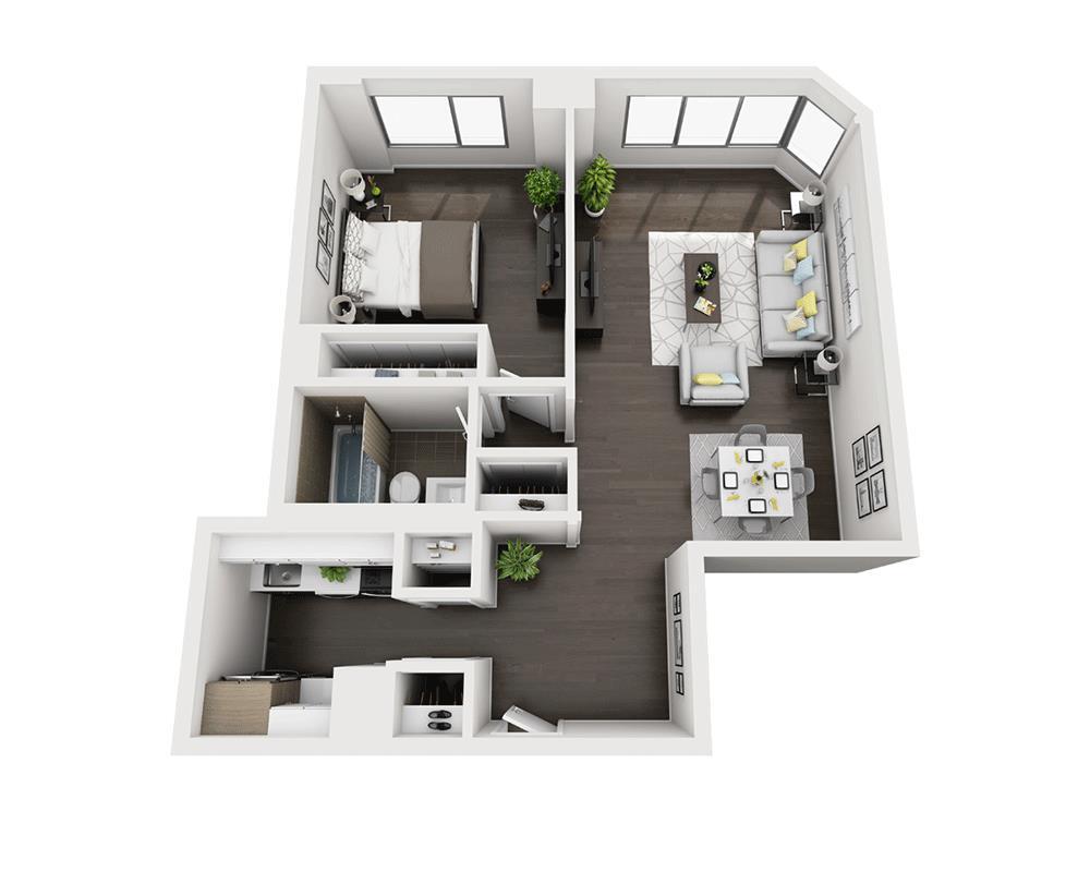 Floor Plan - One Bedroom A1F