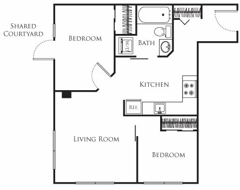 Floor Plan - Micro Two Bed - E2 222