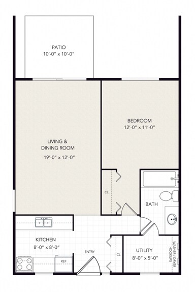 Floor Plan - 1 Bedroom