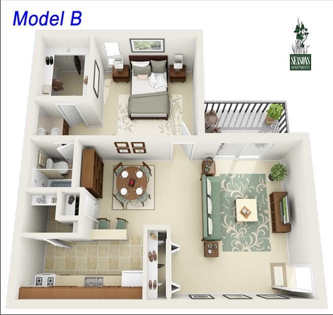 Model B - 1/1 737 SQ FT