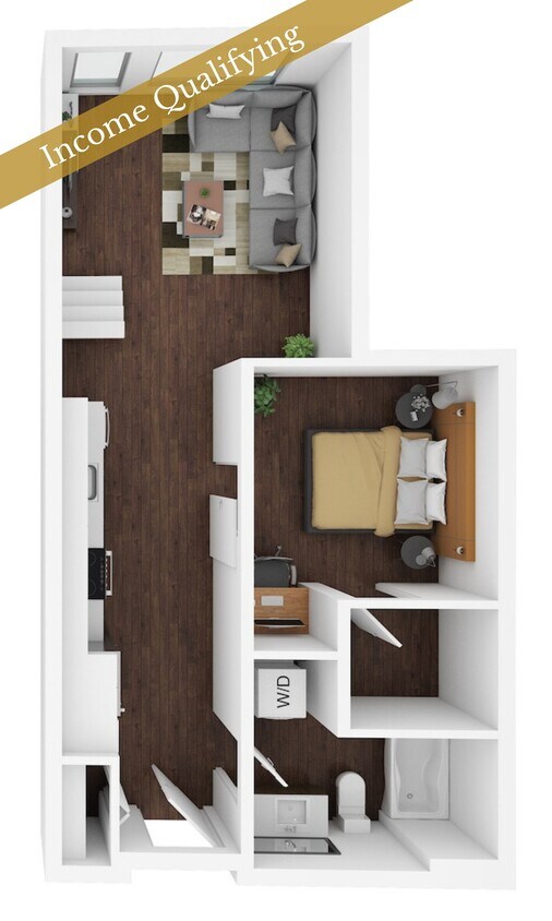 Floor Plan - 2 Bed/1 Bath MFTE-F1