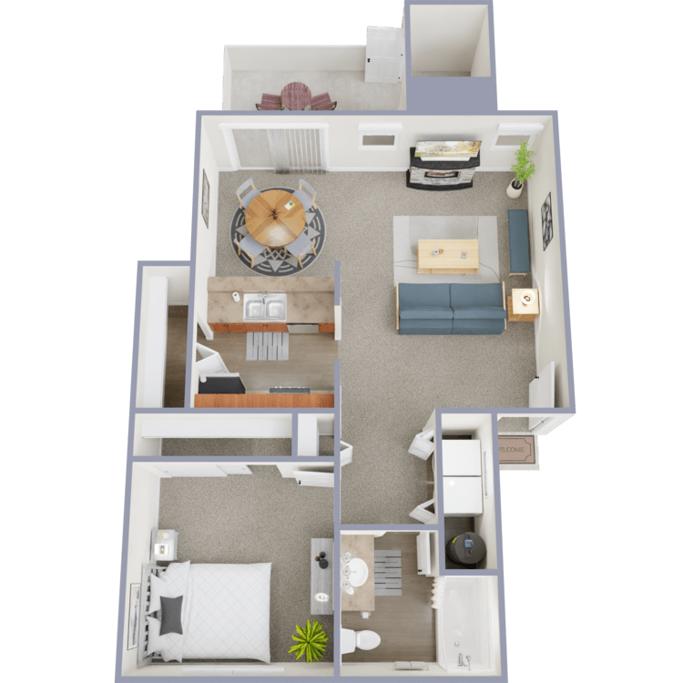 Floor Plan - 1 Bedroom 1 Bath	