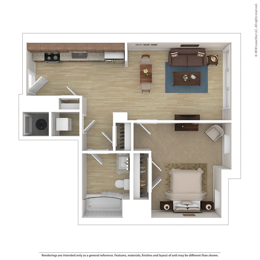 Floor Plan - Aria 1 Bedroom B4