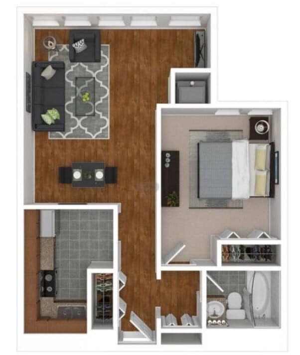 Floor Plan - 1BR - 1BTH