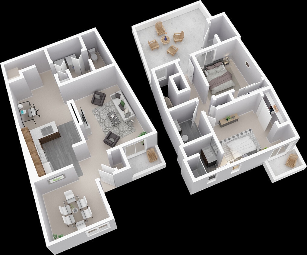 2 Bedroom 2.5 Bathroom Townhome 1400 Sq. Ft. - 2 Bed 2 Bath W/D Hookups