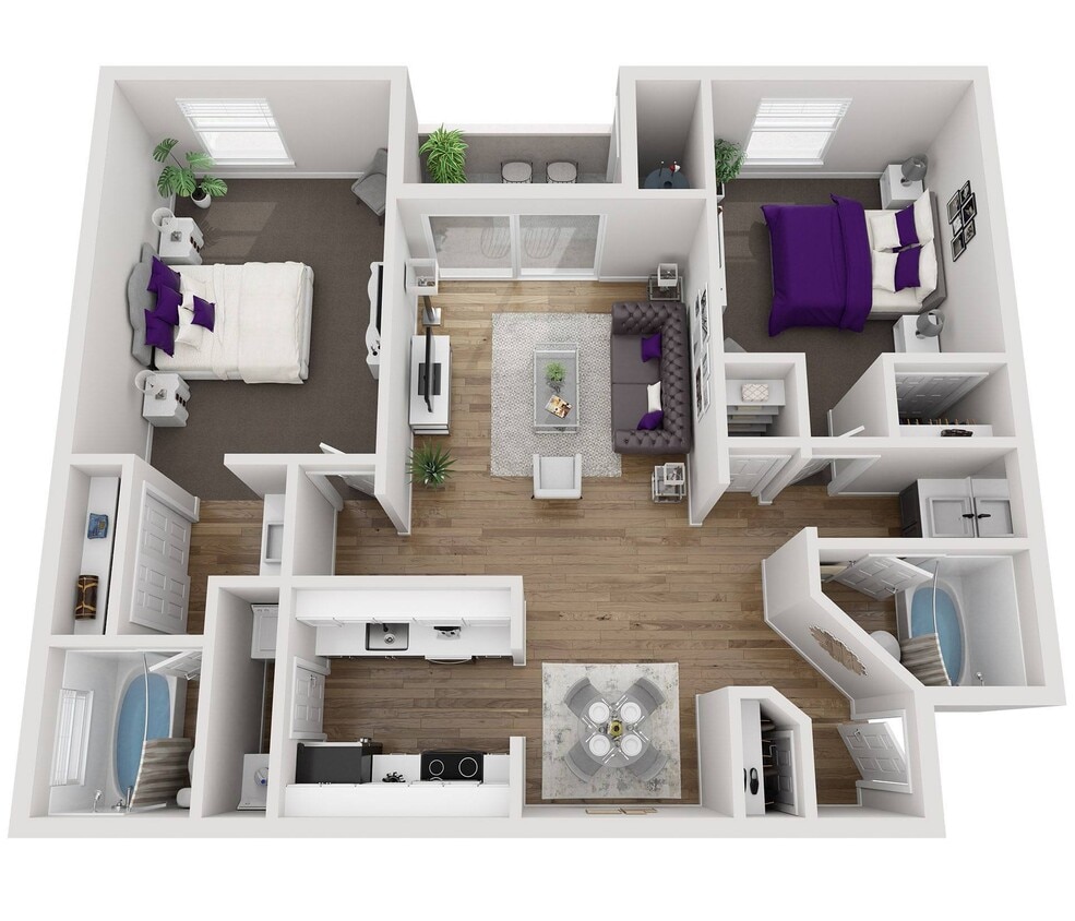 Floor Plan - 2 Bed 2 Bath 960