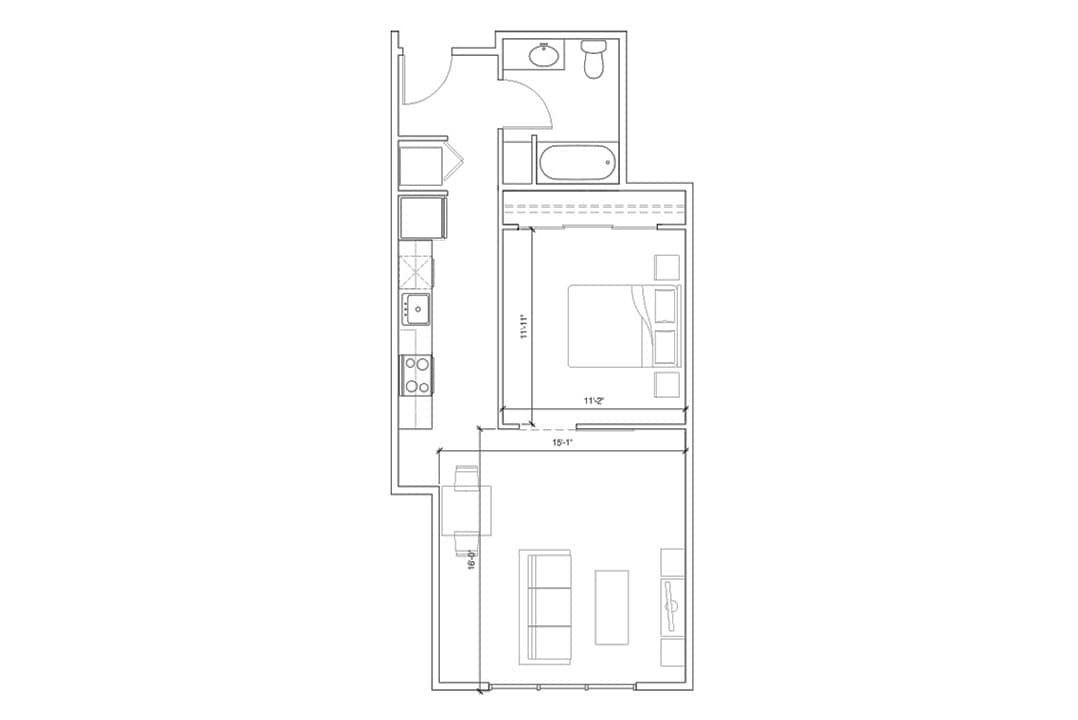 Floor Plan - 1x1 A3
