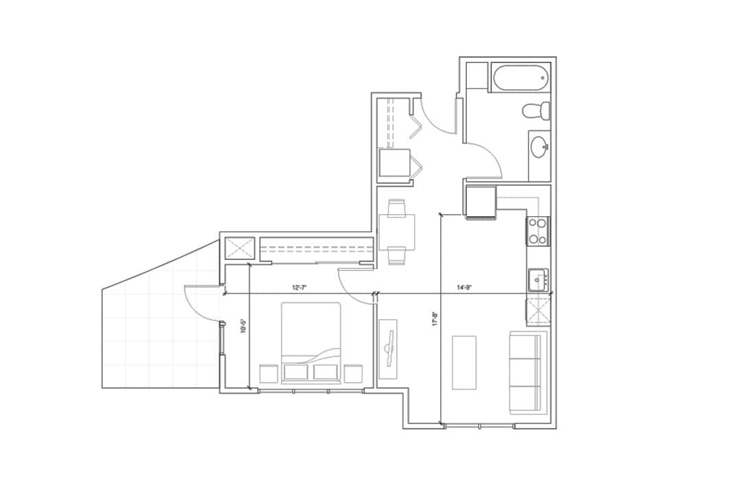 Floor Plan - 1x1 A5