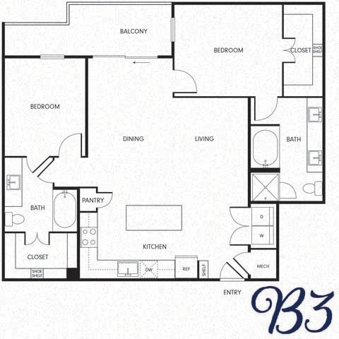 Floor Plan - Two-Bedroom (B3)
