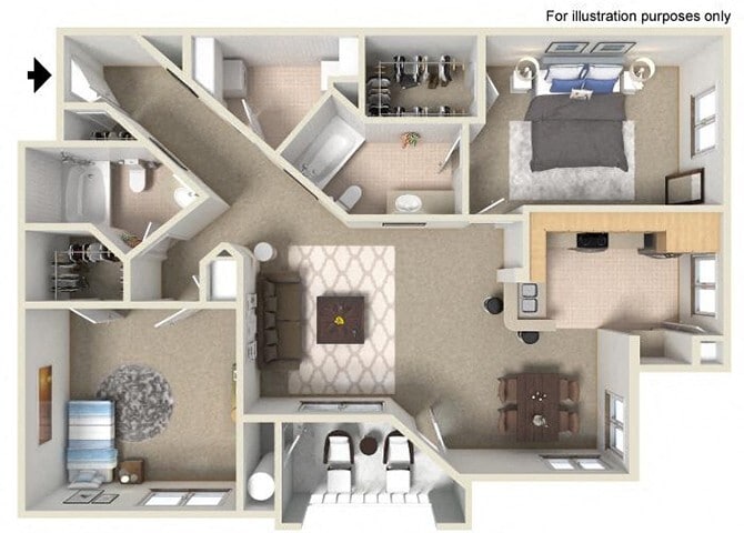 Floor Plan - D 1,249 SF San Luis