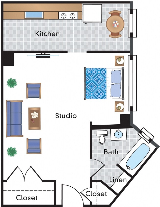 Floor Plan - Renovated Studio 07 Tier