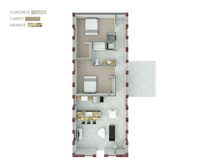 #8466 - 2B1B Patio -Liberty Crest