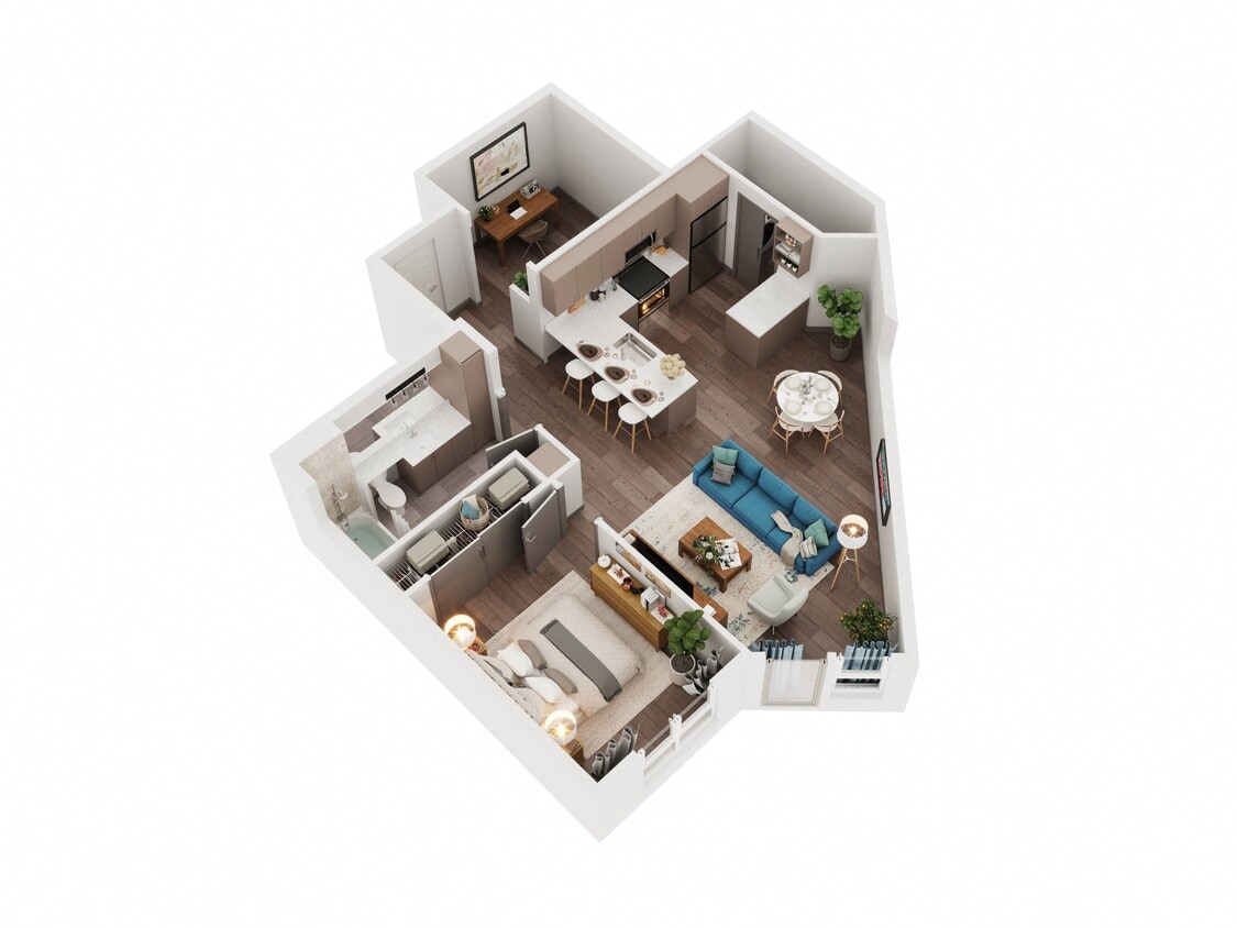 Floor Plan - One Bedroom Den 2