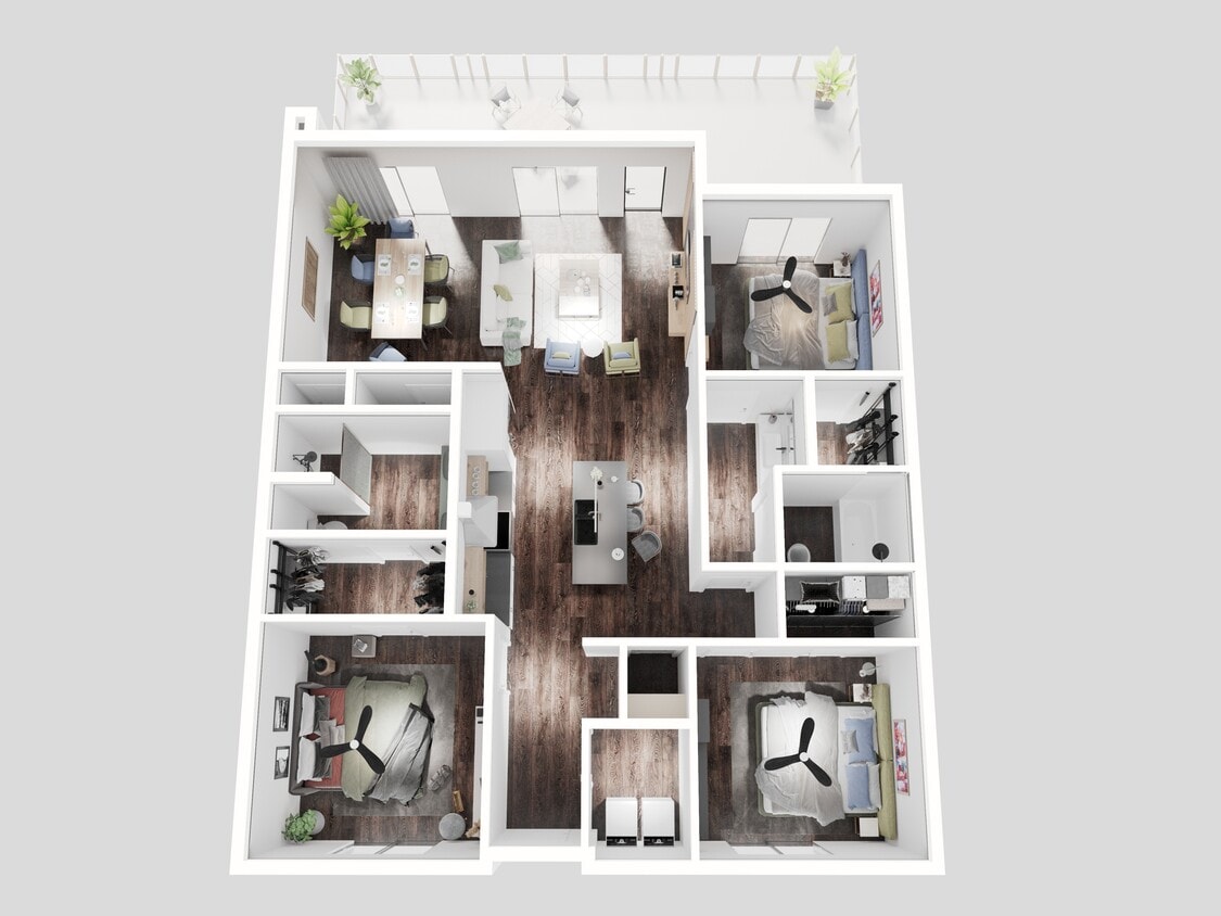 THREE Bedroom Apartment - 3 Bedroom/2 Bath w/Terrace