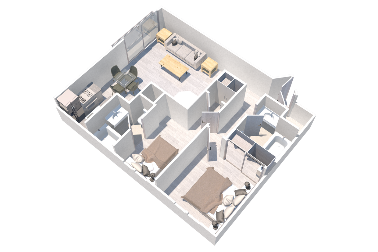 Floor Plan - Two Bedroom Two Bath