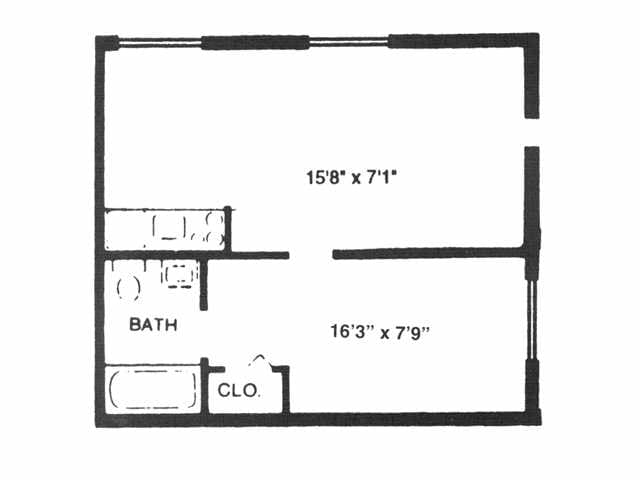 Floorplan Ashland - Ashland Jr. One Bedroom
