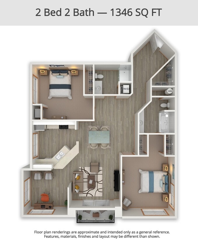 Floor Plan - 2 Bed 2 Bath w/ Den (B14)